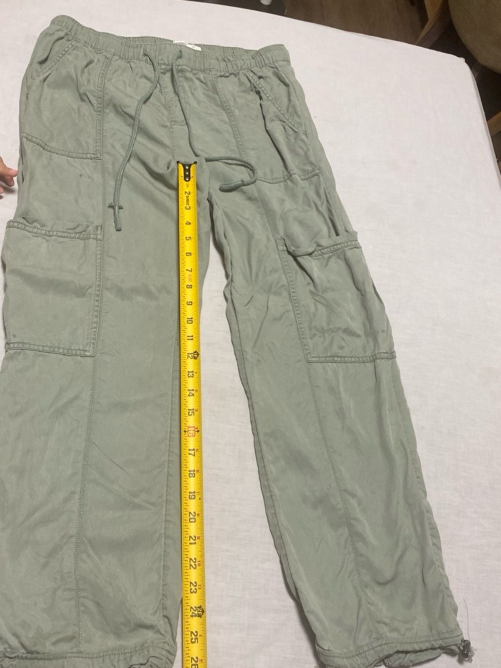 Nicole Miller Sage Green Cargo Track Joggers